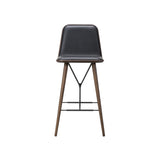 Spine Bar + Counter Stool with Back: Wood Base + Counter + Smoked Stained Lacquered Oak
