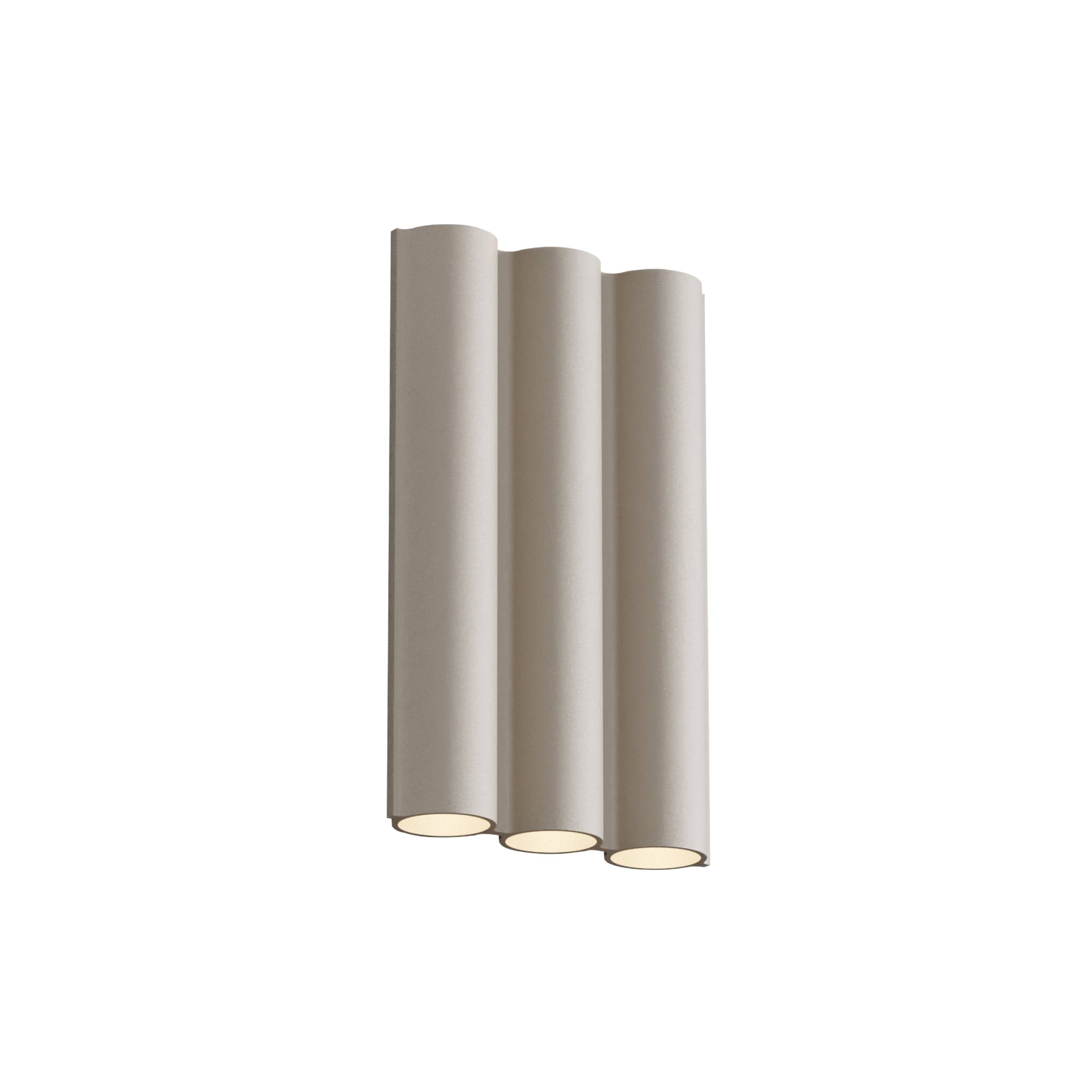Silo 3WA Wall Light: Downlight with Uplight + Textured Beige