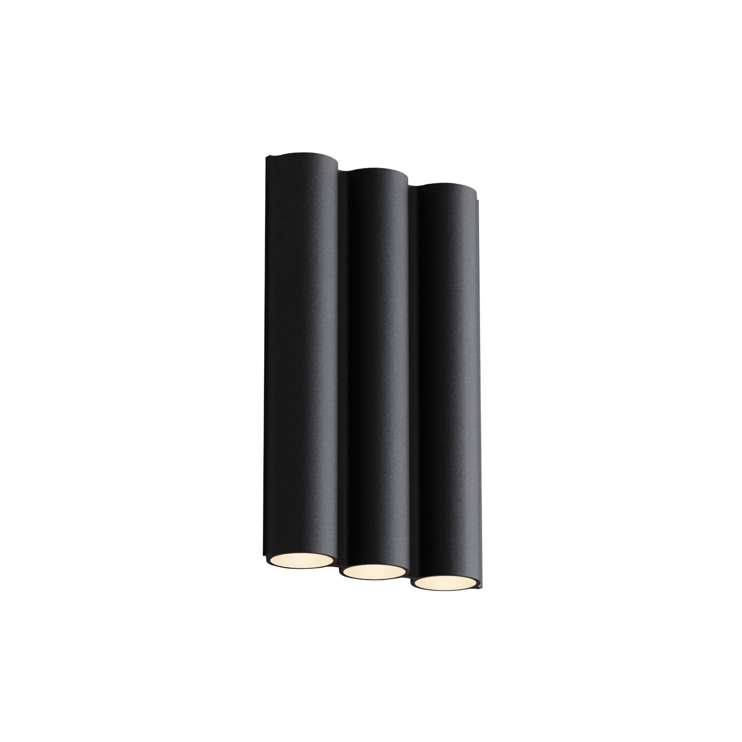 Silo 3WA Wall Light: Downlight with Uplight + Textured Black