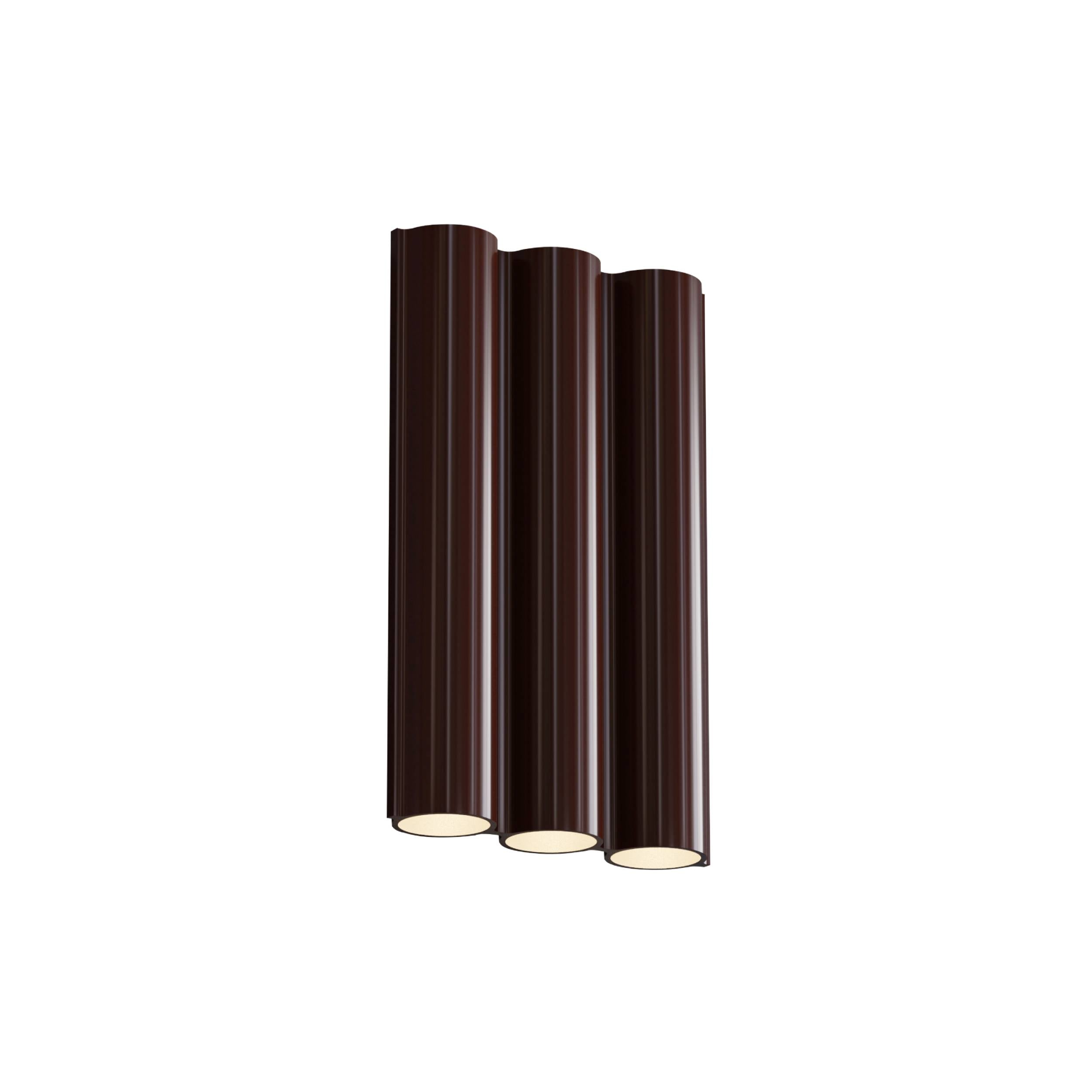Silo 3WA Wall Light: Downlight with Uplight + Glossy Oxblood