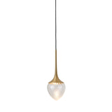 Louis Pendant: Extra Large + Satin Brass + Clear + Patterned + Black