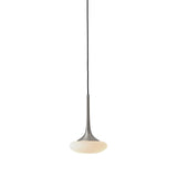 Louis Pendant: Extra Small + Satin Nickel + Opal + Patterned + Black
