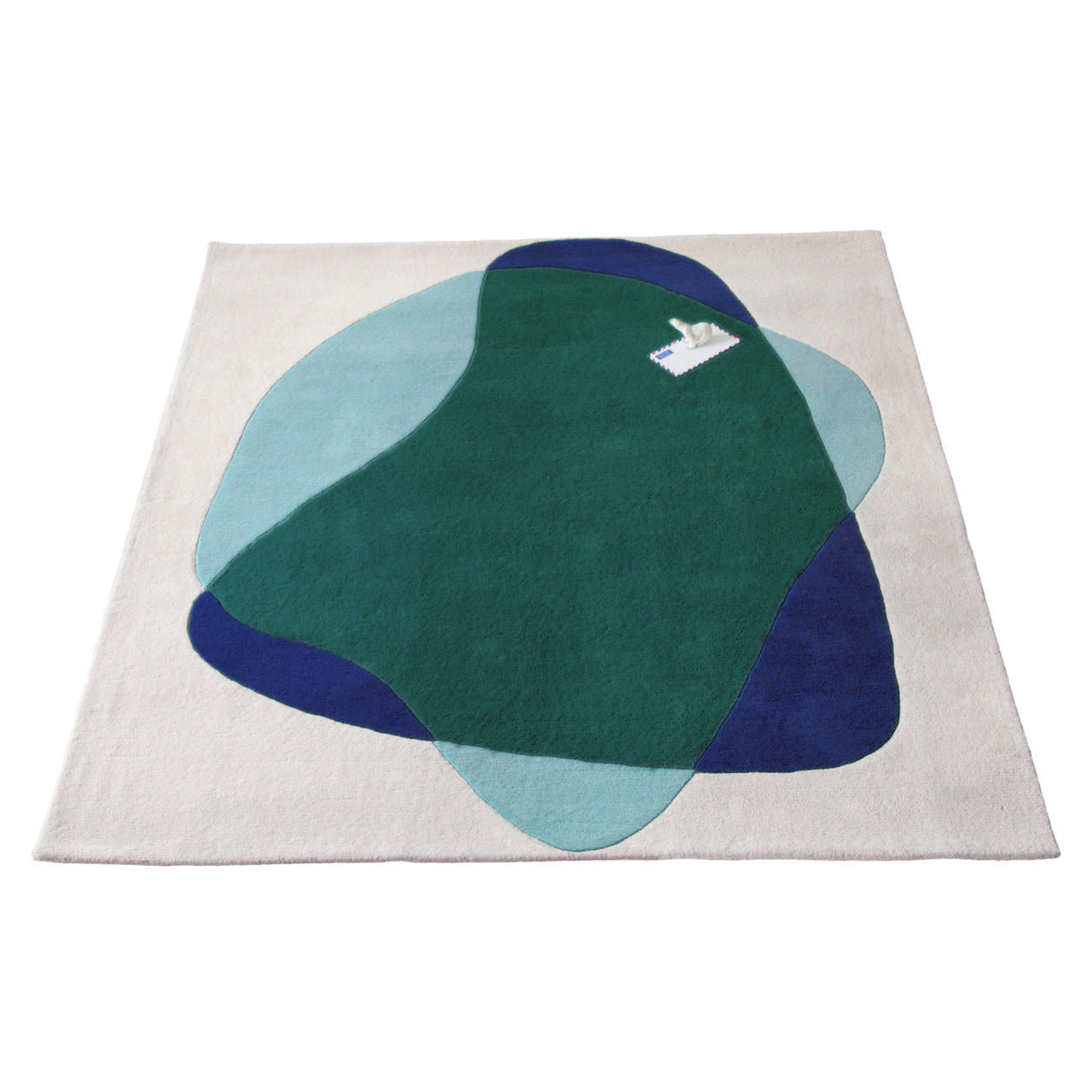 Serge Wool Rug: Green Blue