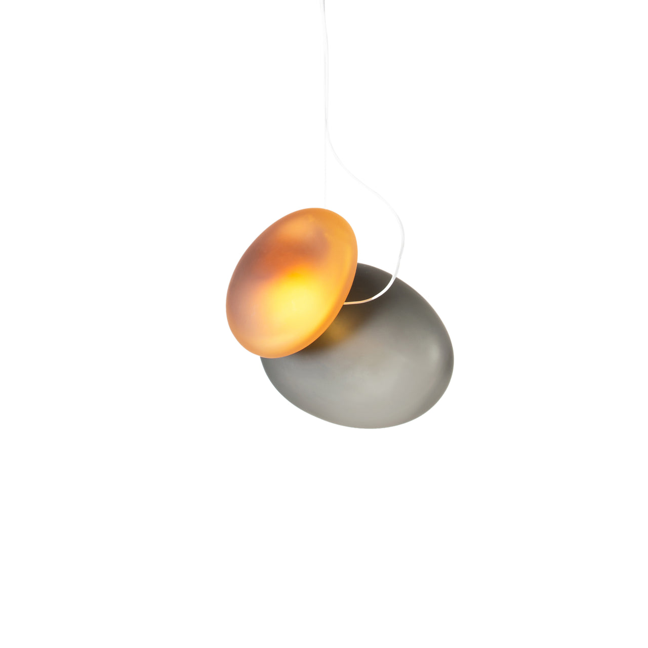 Pebble Pendant Light: Size A + Size D + Slate + Citrine