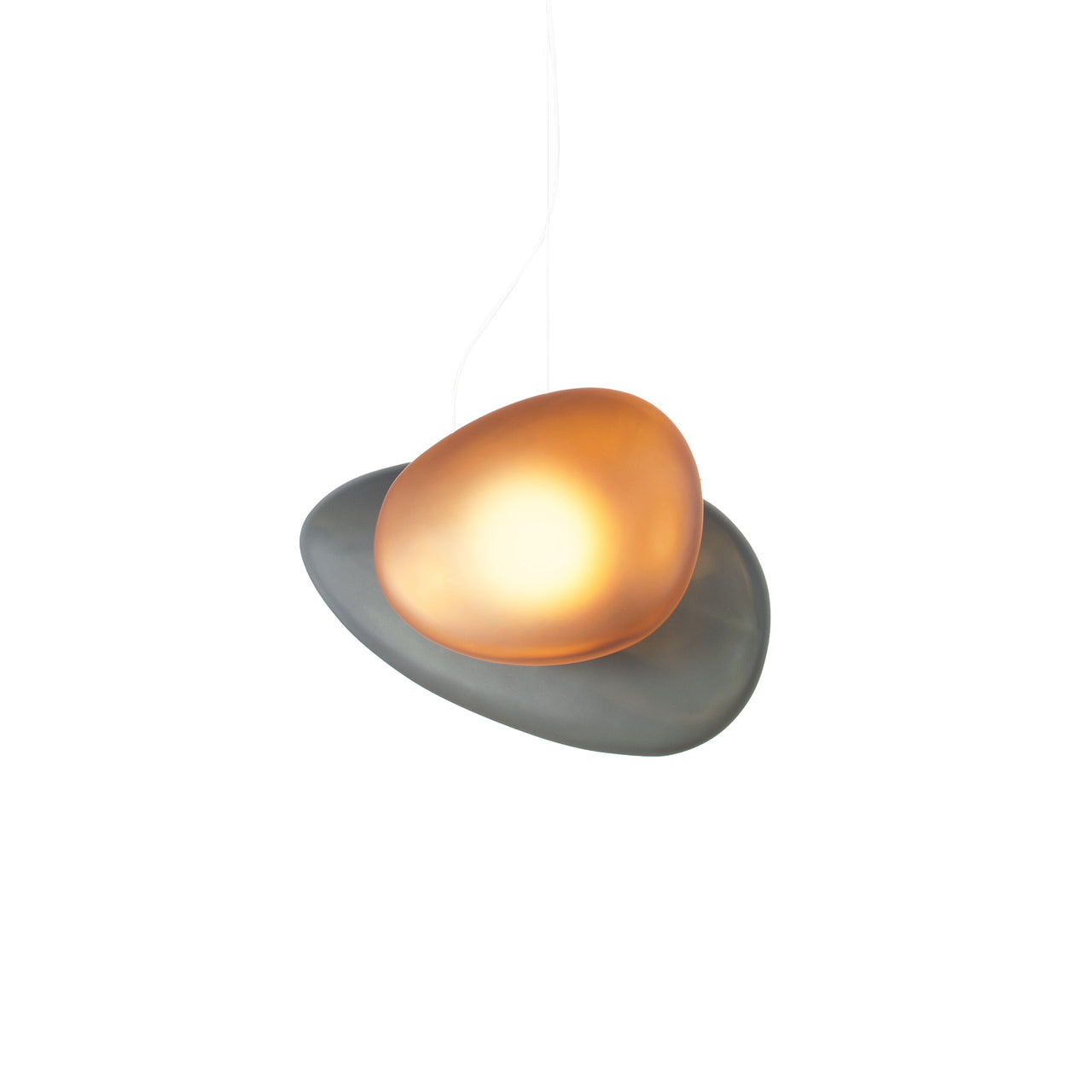 Pebble Pendant Light: Size B + Size C + Slate + Citrine