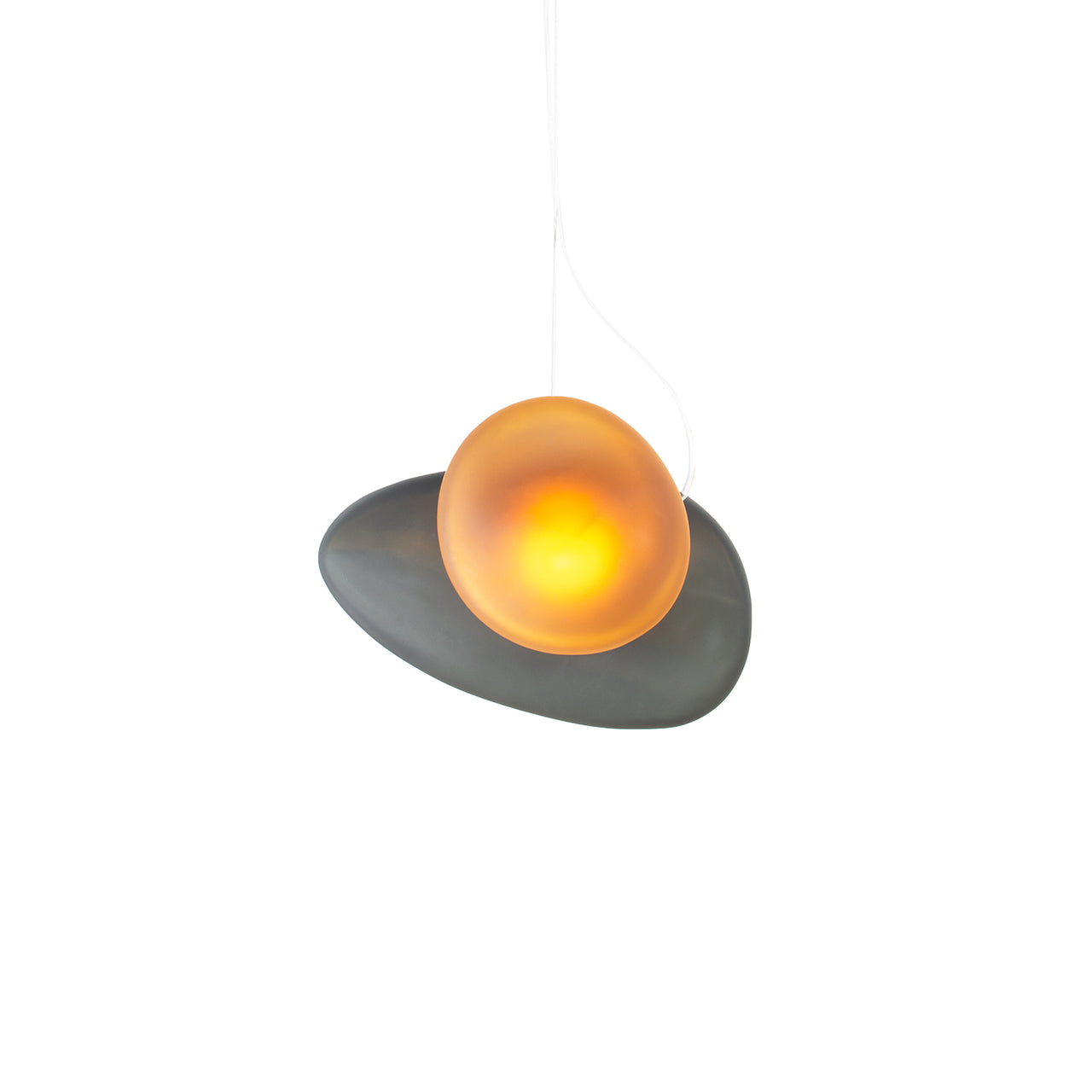 Pebble Pendant Light: Size B + Size D + Slate + Citrine