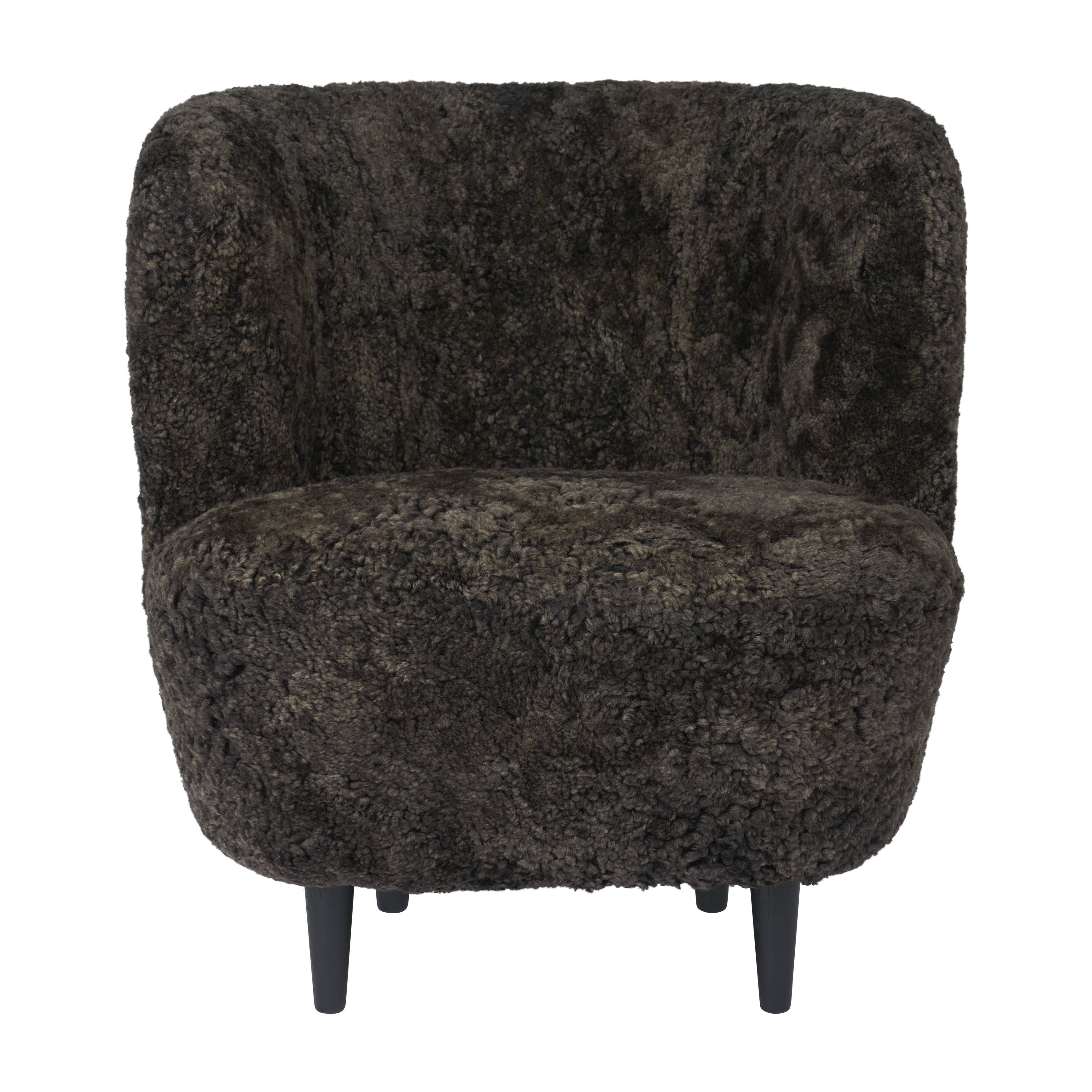 Stay Lounge Chair Small: Wood Legs + Semi Matt Lacquered Black Stained Oak