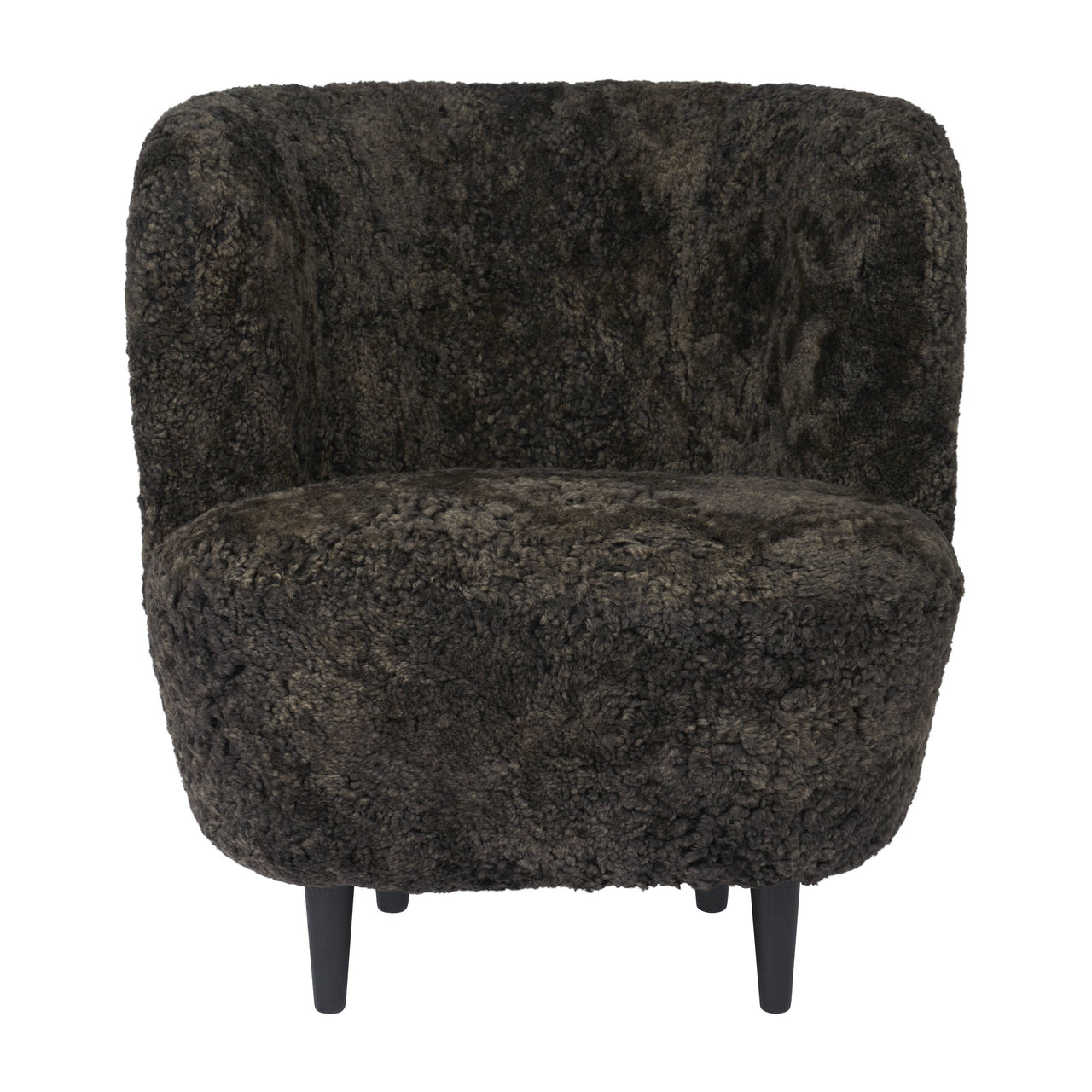 Stay Lounge Chair Small: Wood Legs + Semi Matt Lacquered Black Stained Oak