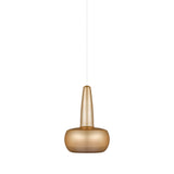 Clava Pendant: Brushed Brass + White + Plug-in