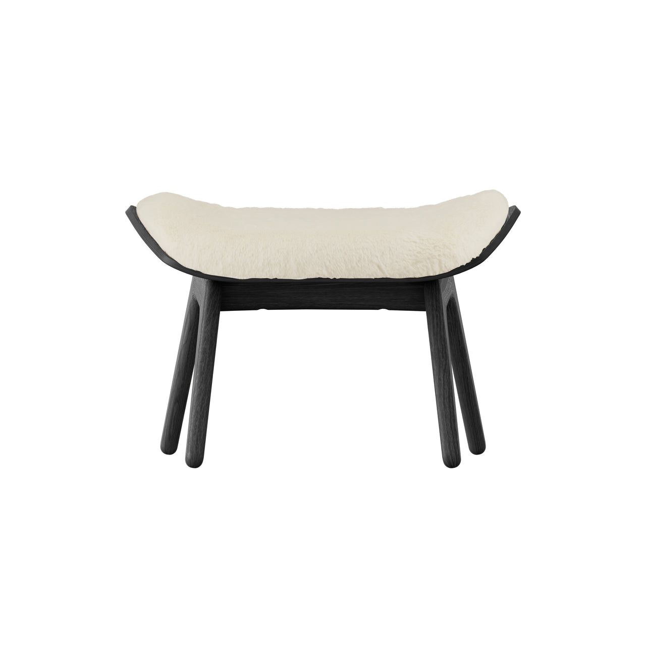 The Reader Ottoman: Black Oak + Teddy White
