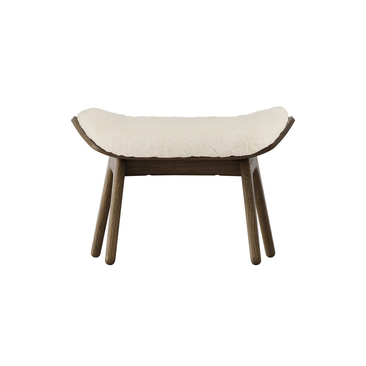 The Reader Ottoman: Dark Oak + Teddy White