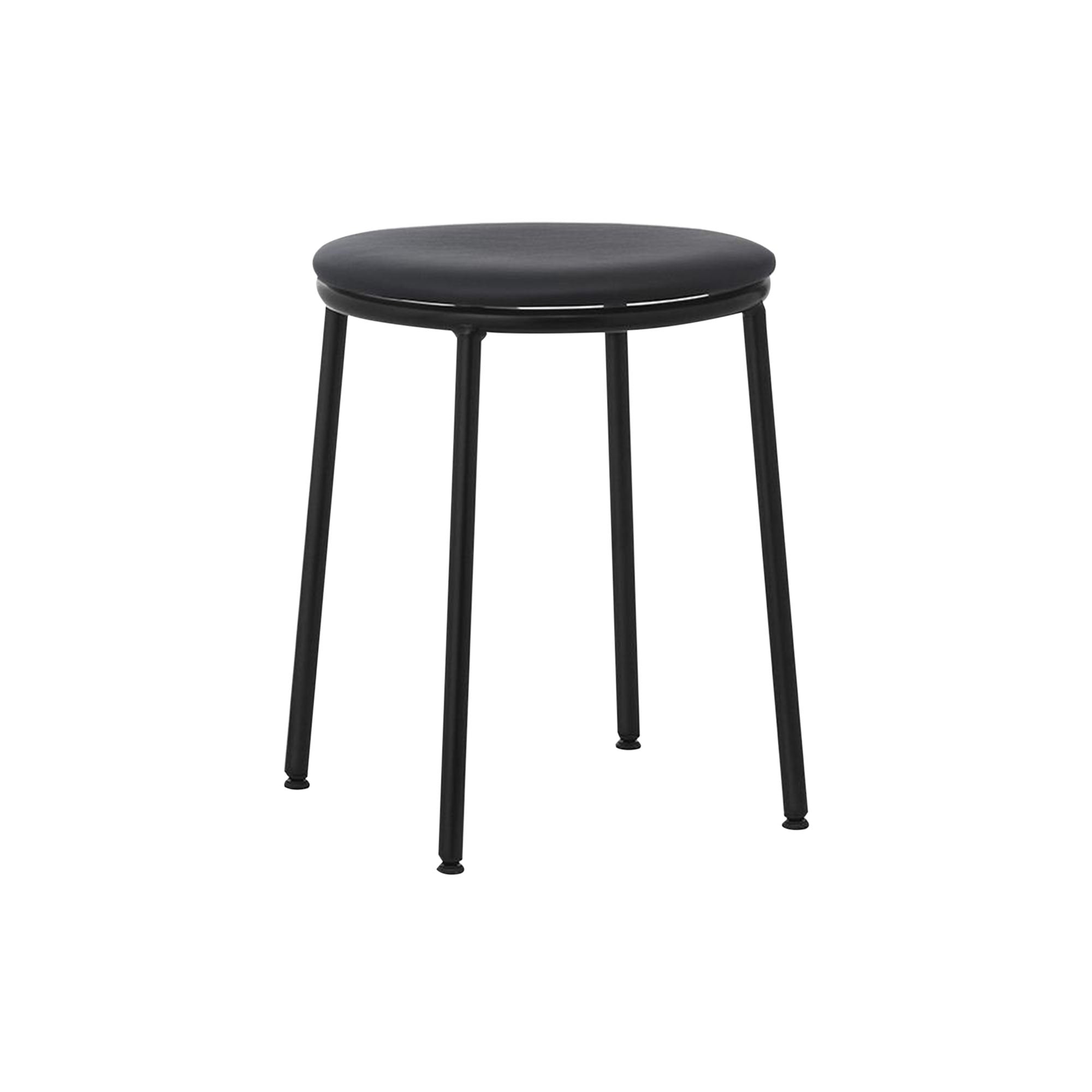 Circa Stool: Upholstered + Ultra Leather Black