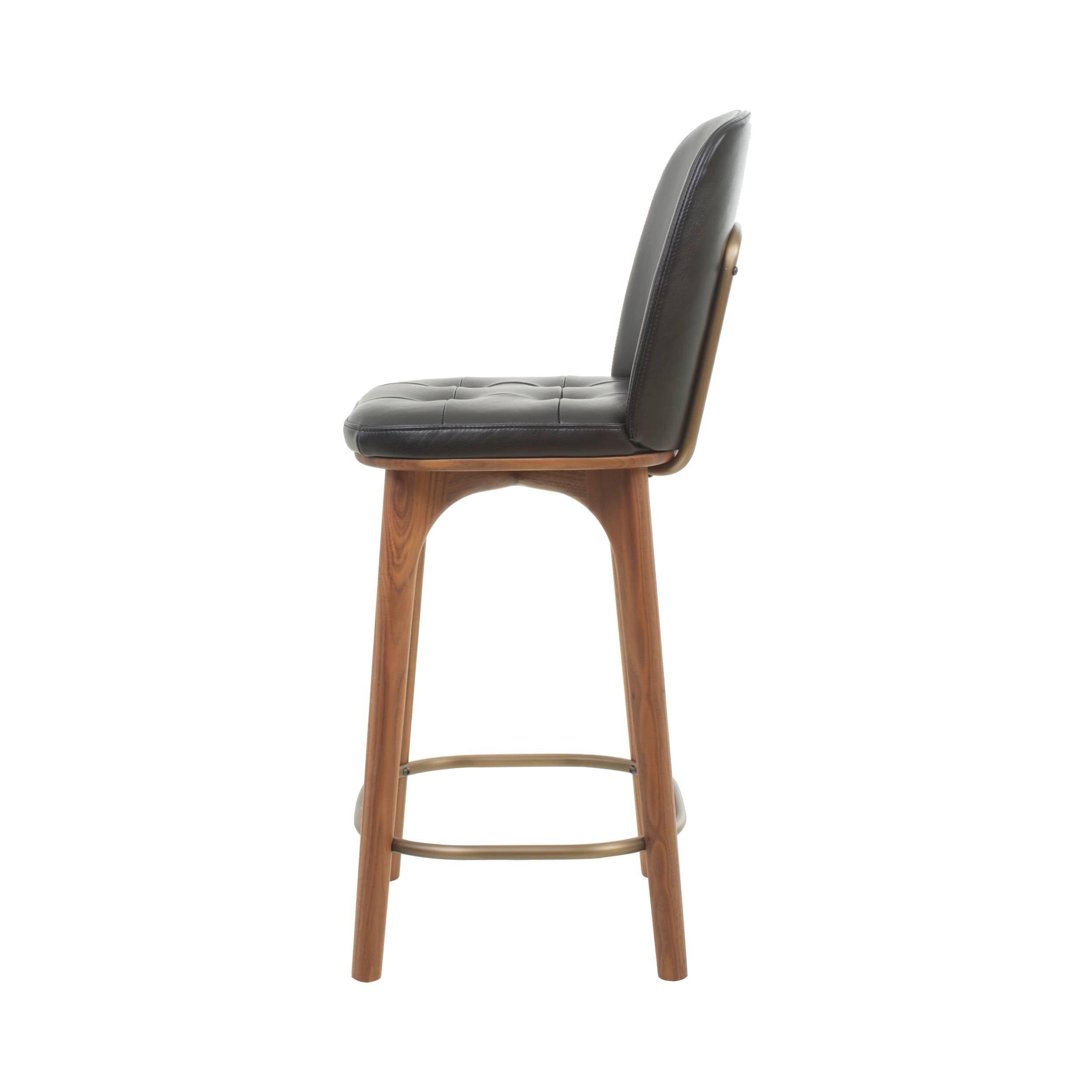 Utility Counter Chair: Natural Walnut