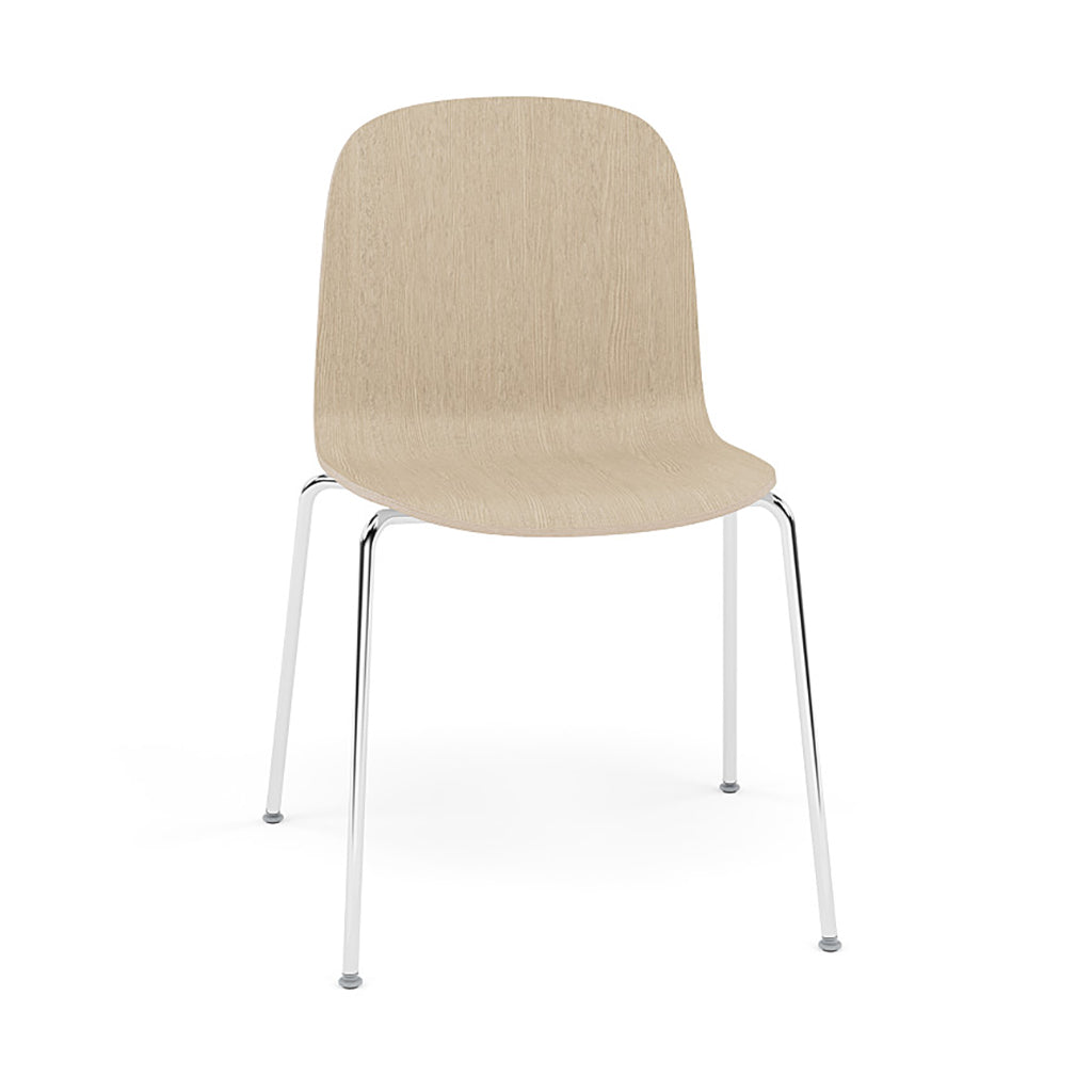 Visu Chair: Tube Base + Chrome + Oak