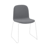 Visu Chair: Sled Base + Upholstered + White