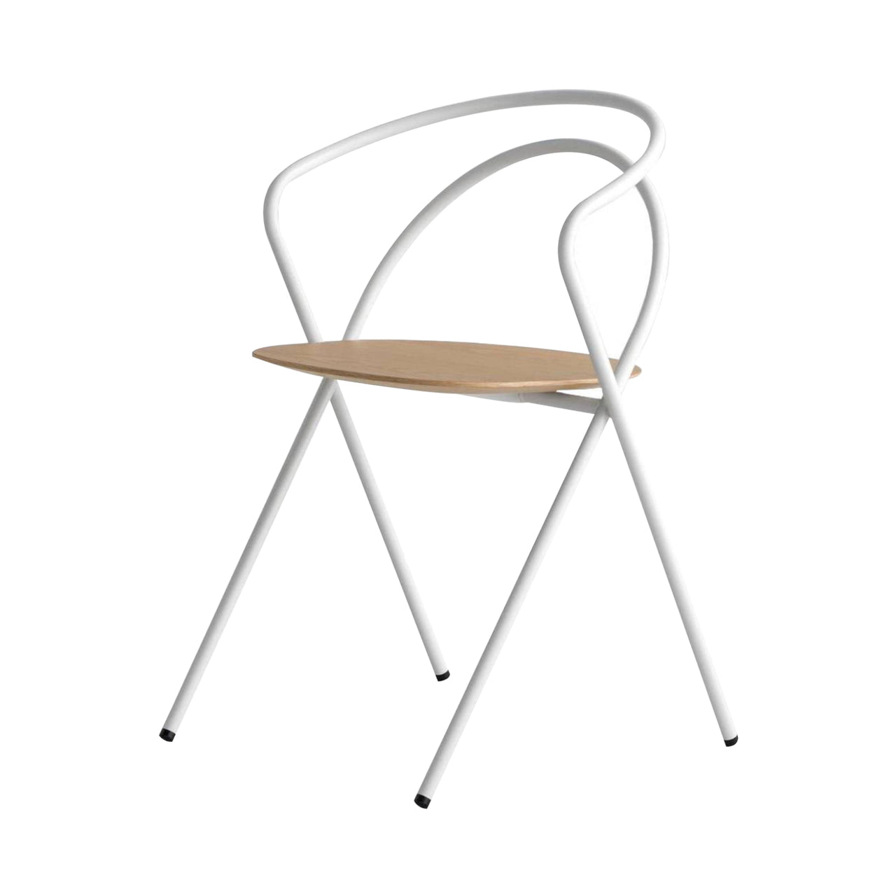 Minima Chair: Outdoor + White + Oak