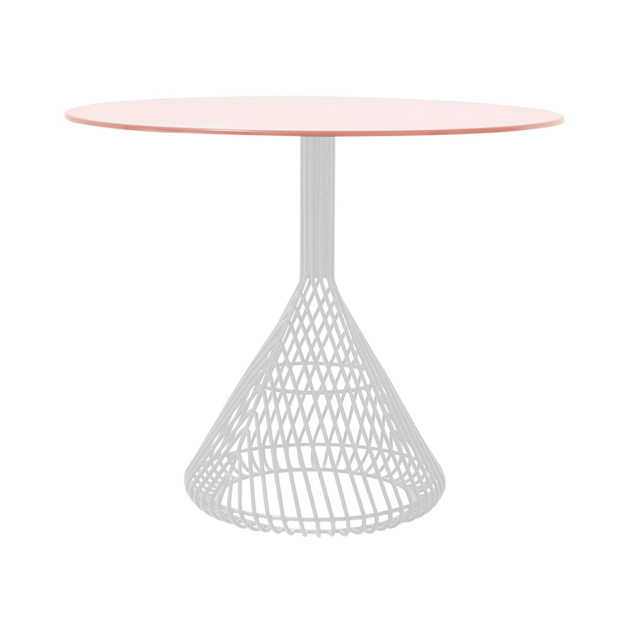 Bistro Dining Table: White + Peachy Pink Metal
