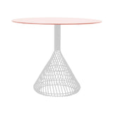 Bistro Dining Table: White + Peachy Pink Metal