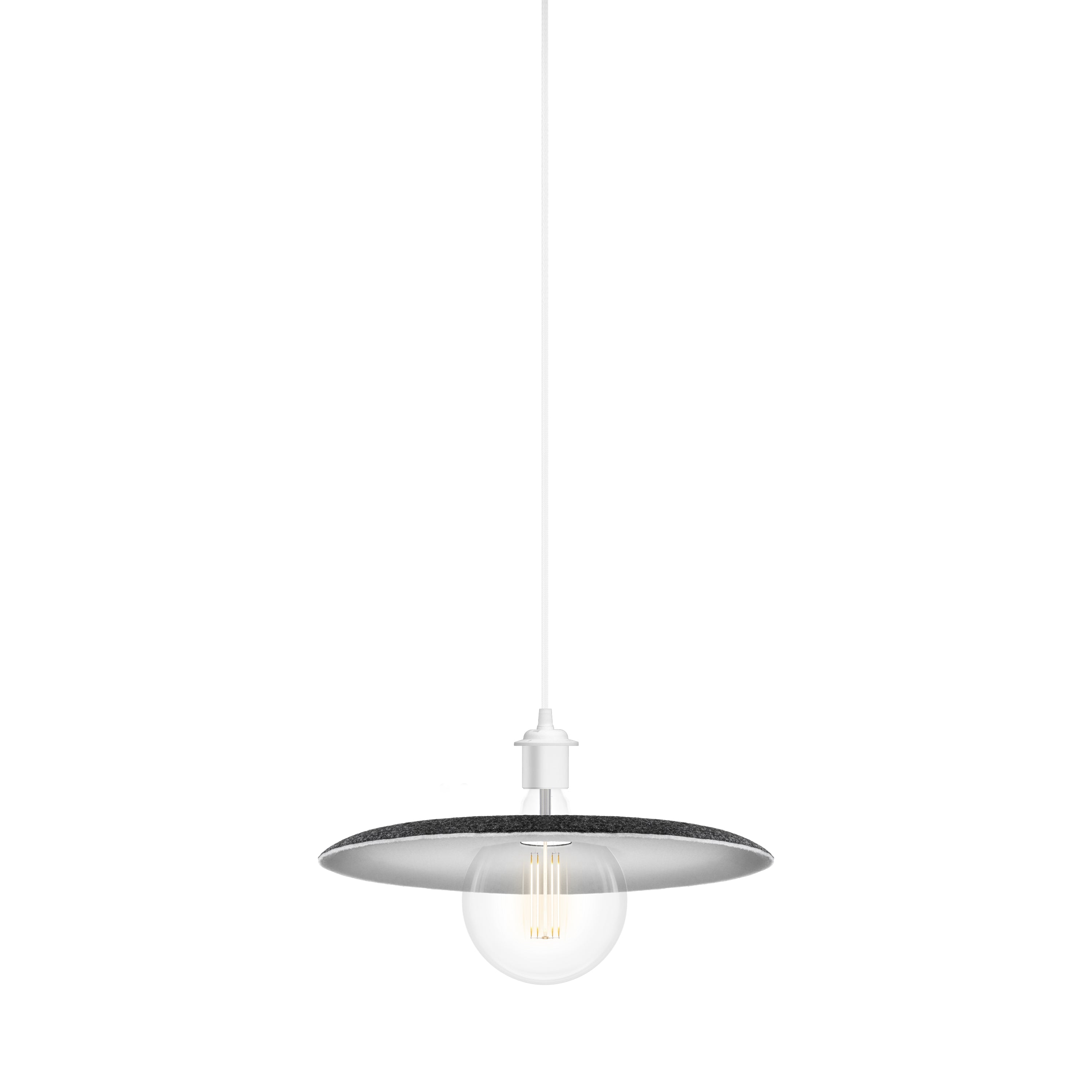 Shade Pendant: White + Plug-in + With Bulb (3 W)