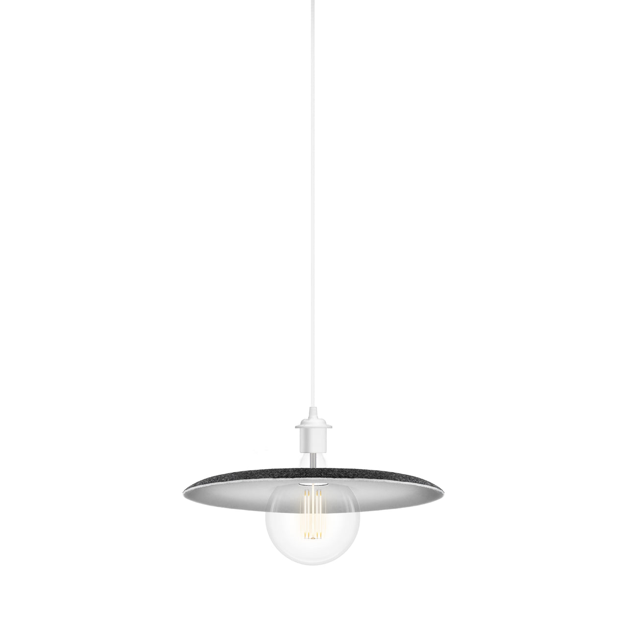 Shade Pendant: White + Plug-in + With Bulb (3 W)