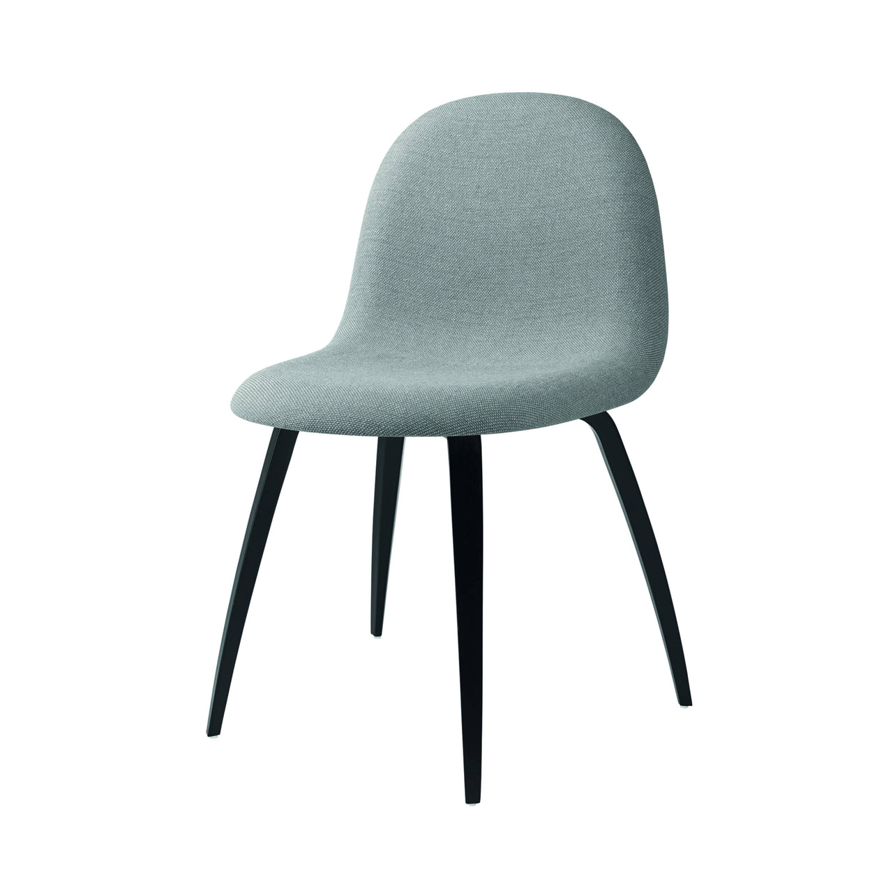 3D Dining Chair: Wood Base + Full Upholstery + Black Stained Beech