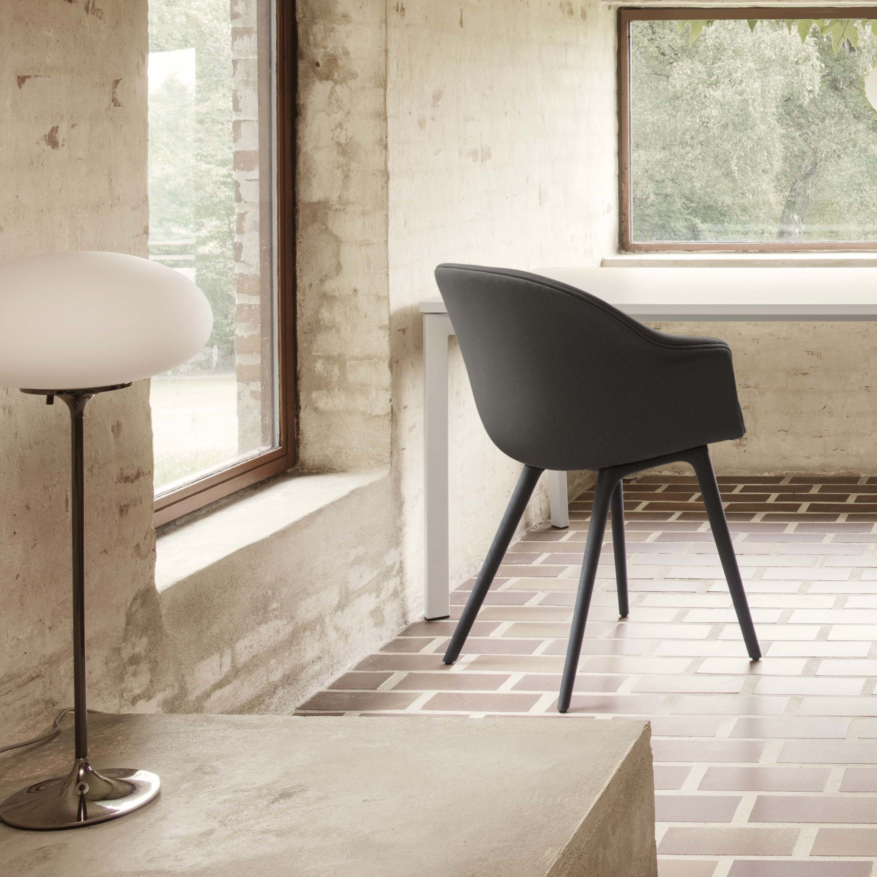 Bat Dining Chair: Black Plastic Base + Fully Upholstered
