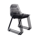 Lucy Stacking Chair: Color + Black + Without Seat Pad