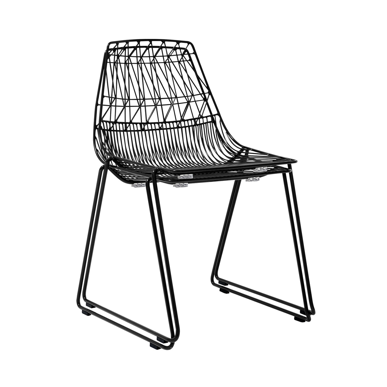 Lucy Stacking Chair: Color + Black + Without Seat Pad