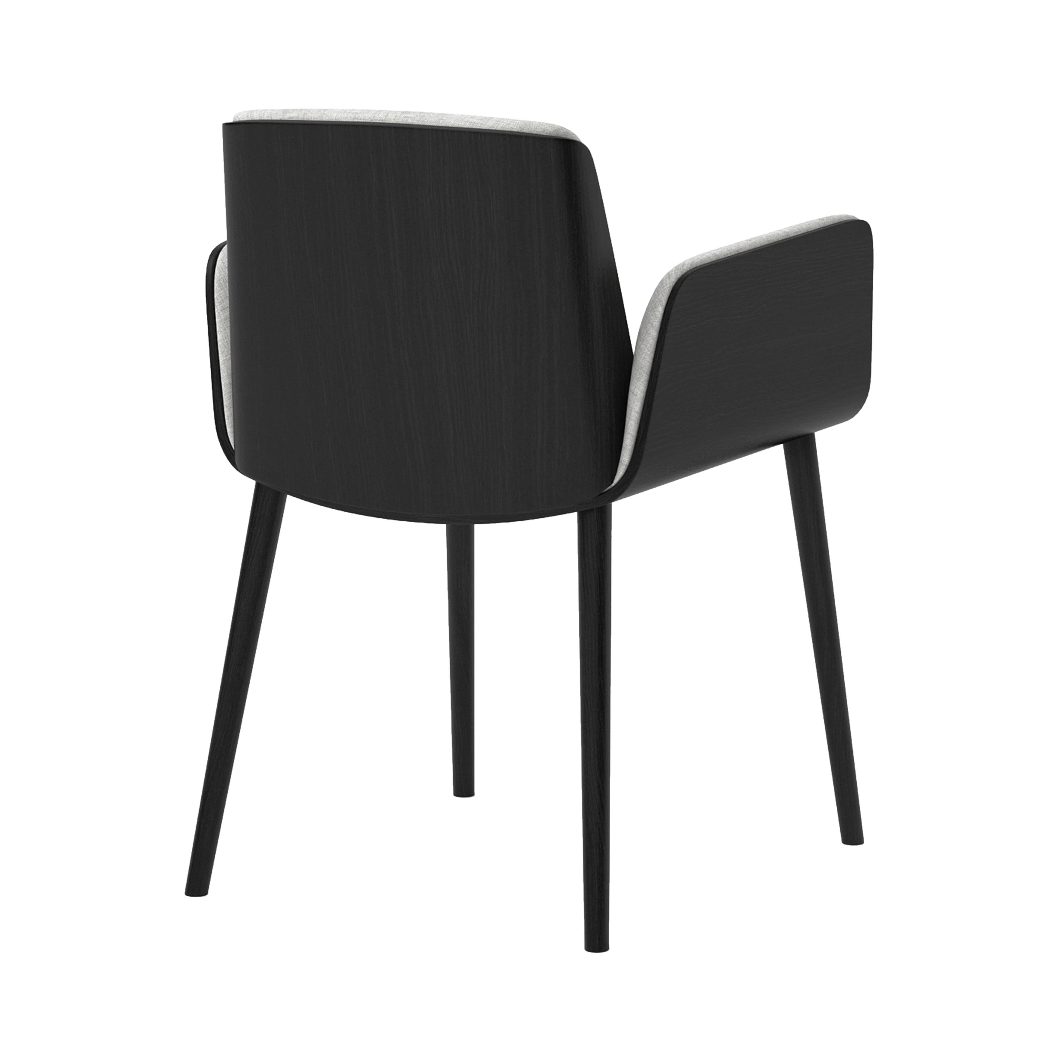 Hug Chair: Front Upholstered + Ebony Stained Oak