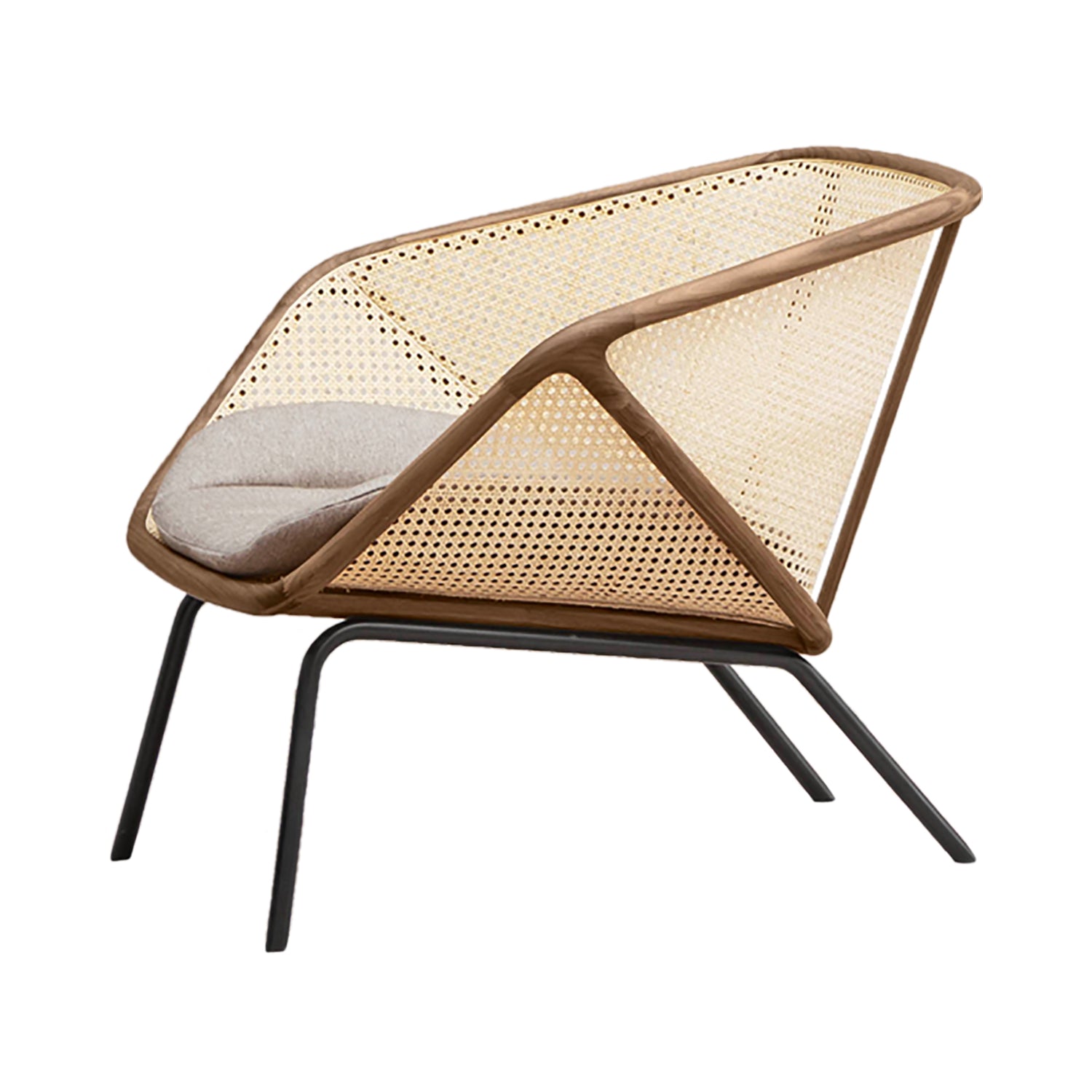 Colony Armchair: Seat Cushion + Iroko + Vienna Straw