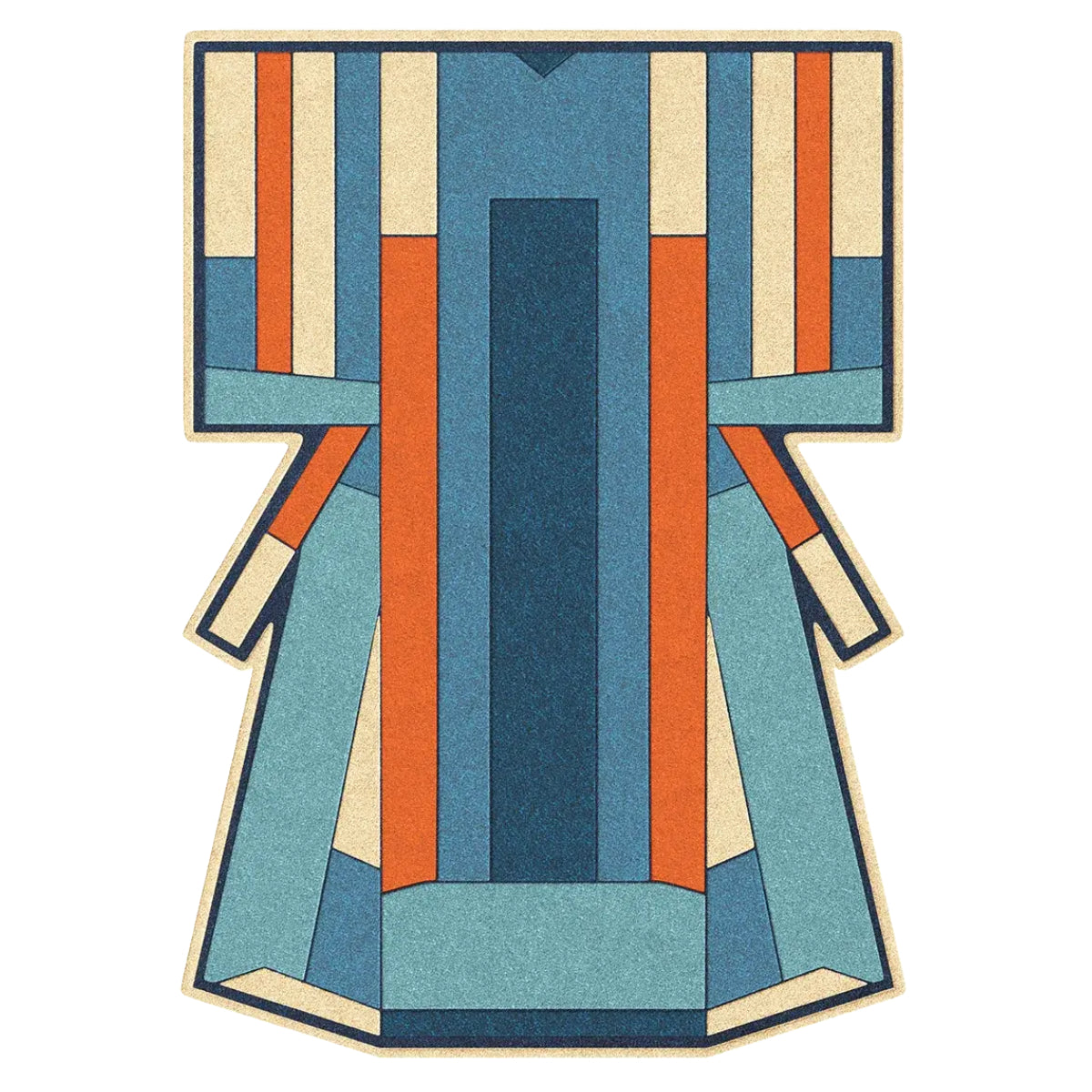 Ines Rug: Blue + Terracotta