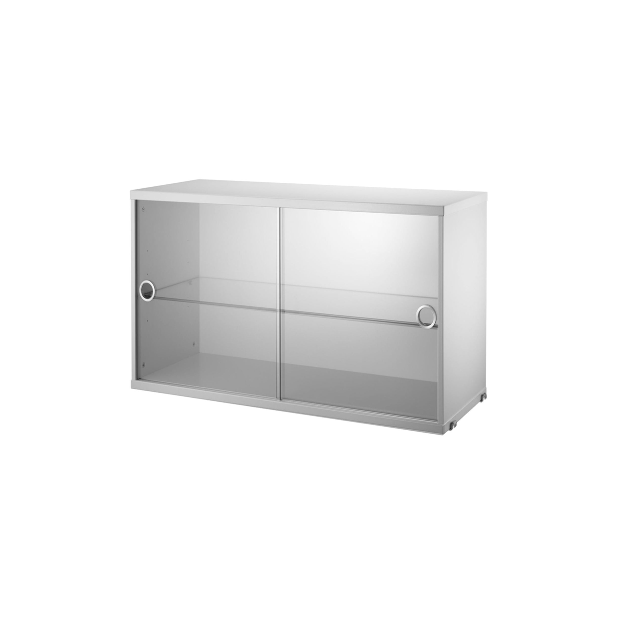 String System: Display Cabinet with Glass Doors  + White