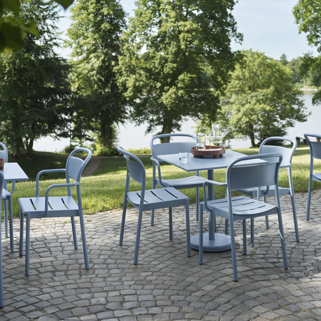 Linear Steel Armchair: Stacking - Quick Ship