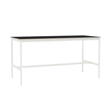 Base High Table: 190 + Low + Wide + Black + White Laminate + Plywood Edge