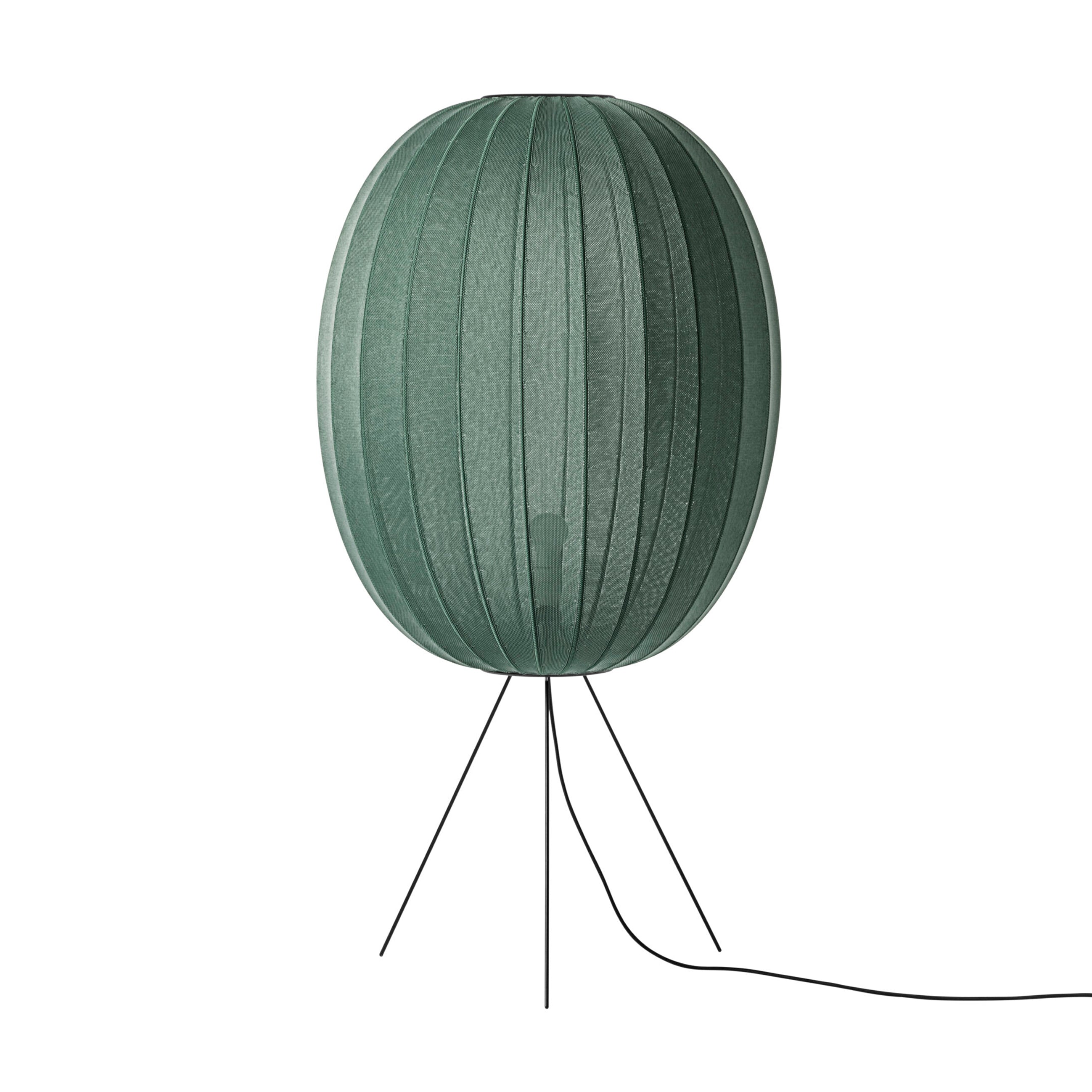 Knit-Wit Floor Lamp: High Oval + Medium + Tweed Green