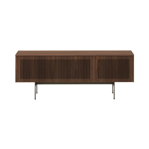 Malmö Technic Sideboard: Small + Dark Stained Walnut  + Bronze + Composition 3