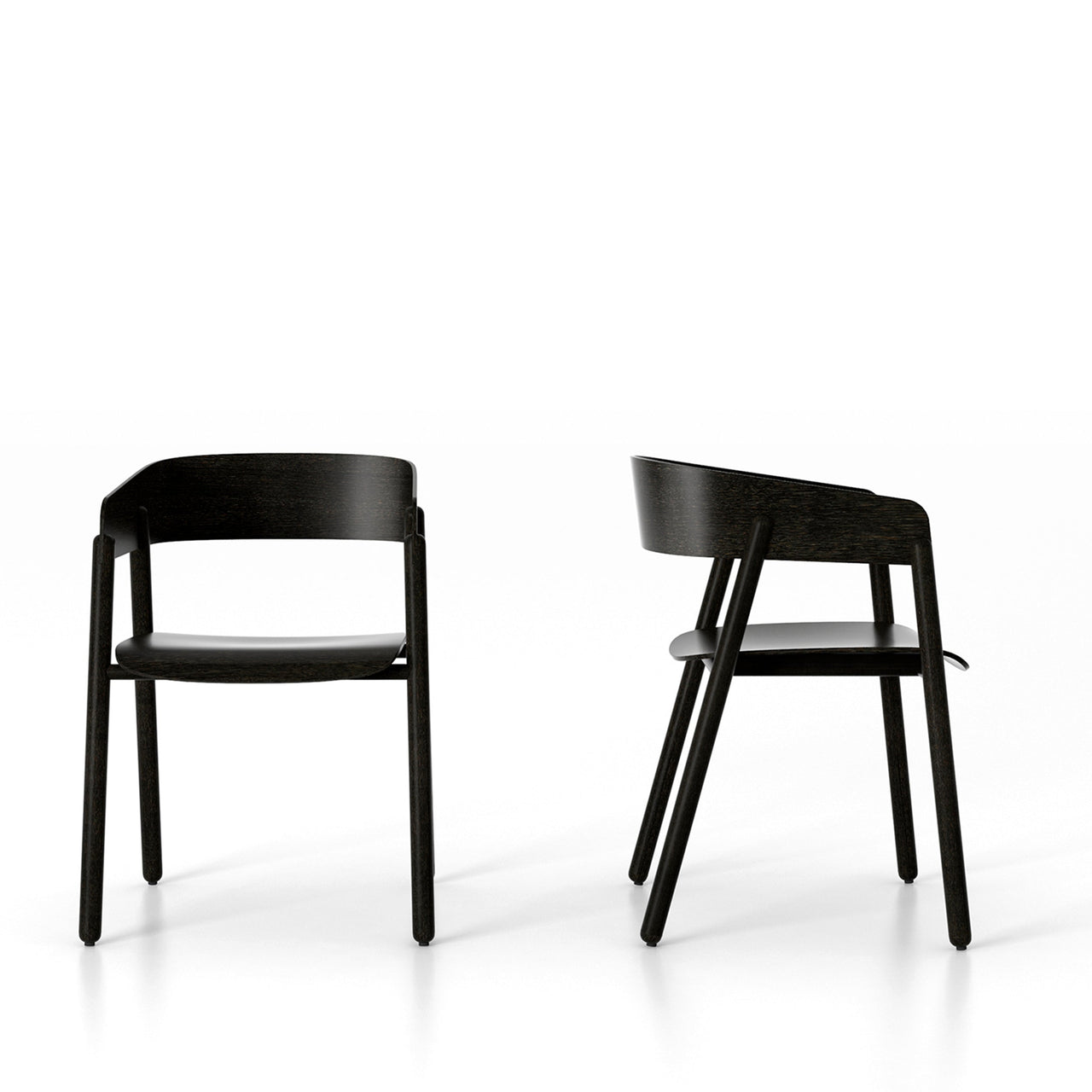 Mava Armchair: Dark Grey Stained Oak + Dark Grey Stained Oak