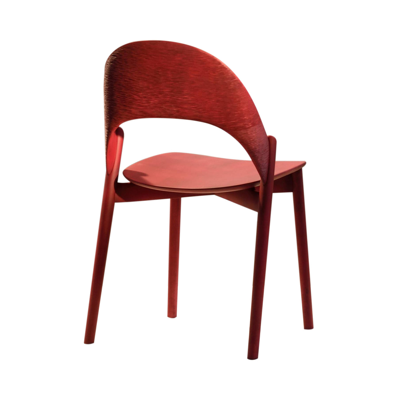 Sana Chair: Burgundy + Woven + Without Cushion