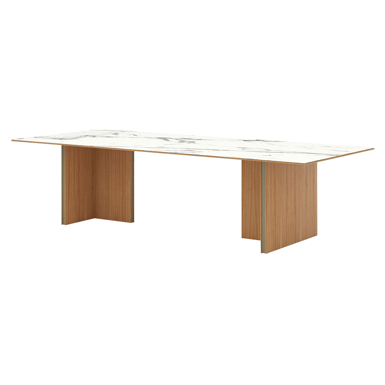 Stockholm Ceramic Table: Large + Dekton Natura + Super-Matt Oak + Bronze