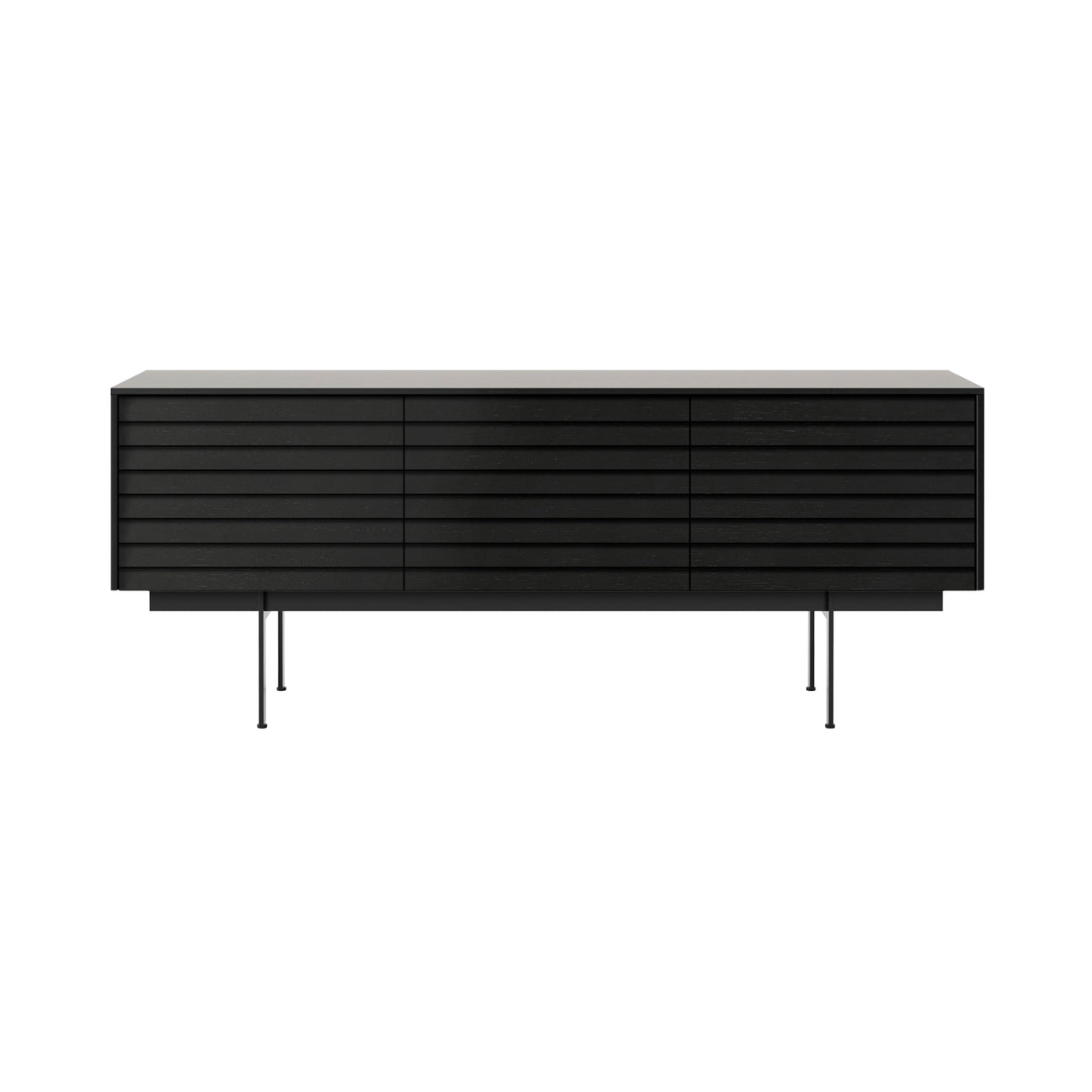 Sussex 8 Sideboard with Drawers: SSX302 + Ebony Stained Oak + Black + Composition 3
