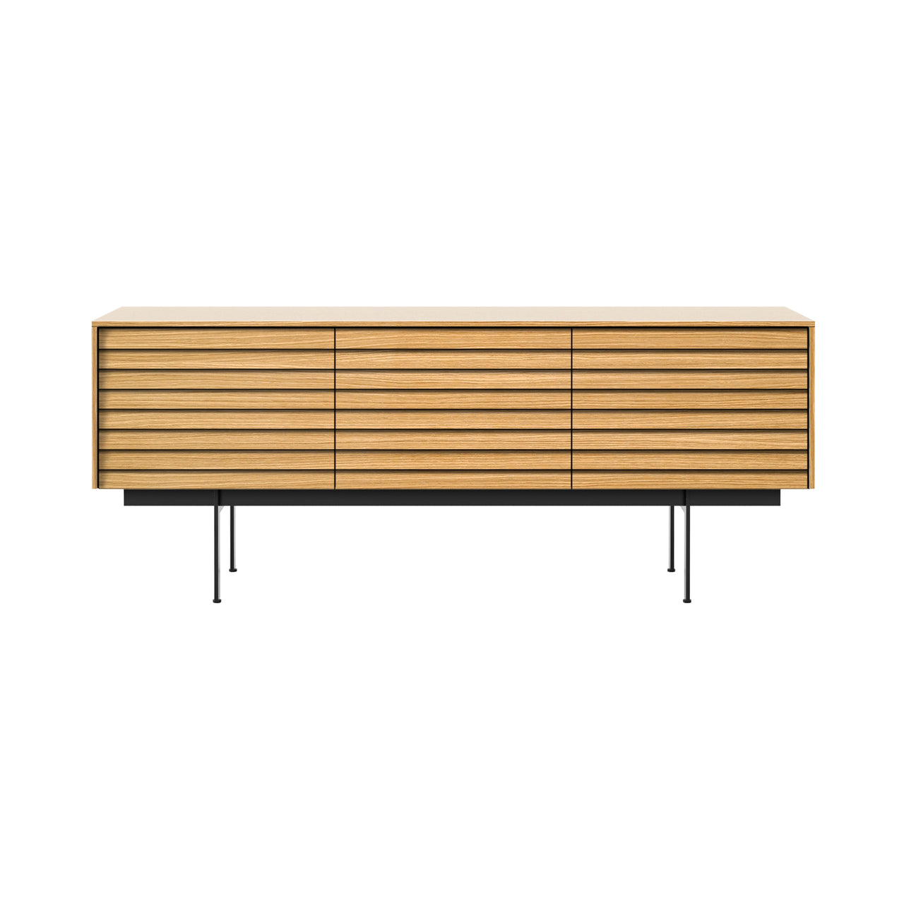 Sussex 8 Sideboard with Drawers: SSX302 + Super-Matt Oak + Black + Composition 3