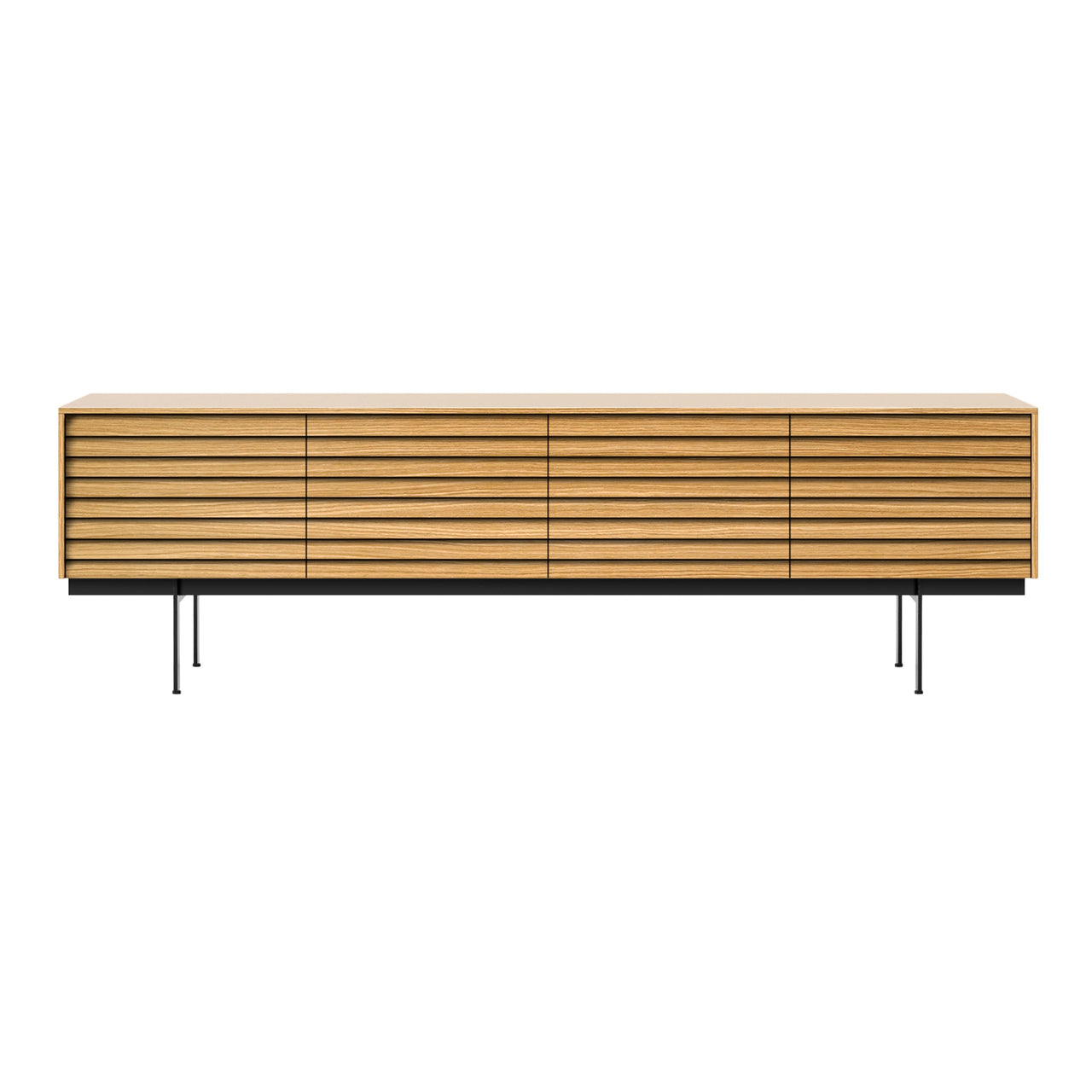 Sussex 8 Sideboard with Drawers: SSX402 + Super-Matt Oak + Black + Composition 3