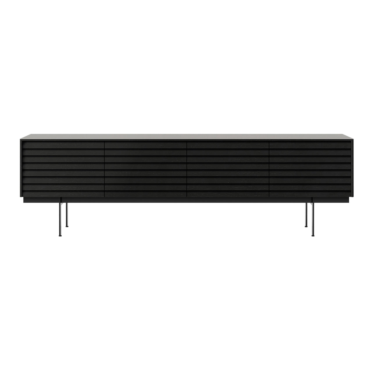 Sussex 8 Sideboard with Drawers: SSX402 + Ebony Stained Oak + Black + Composition 3