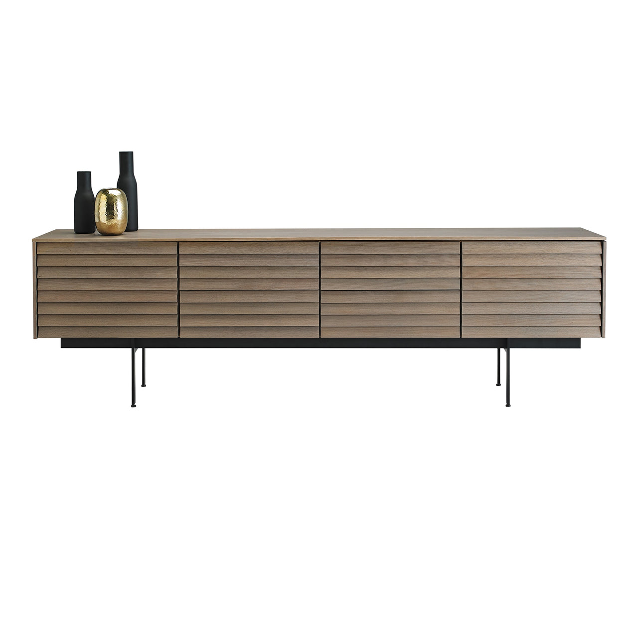 Sussex 8 Sideboard with Drawers: SSX402 + Whitened Oak + Black + Composition 3