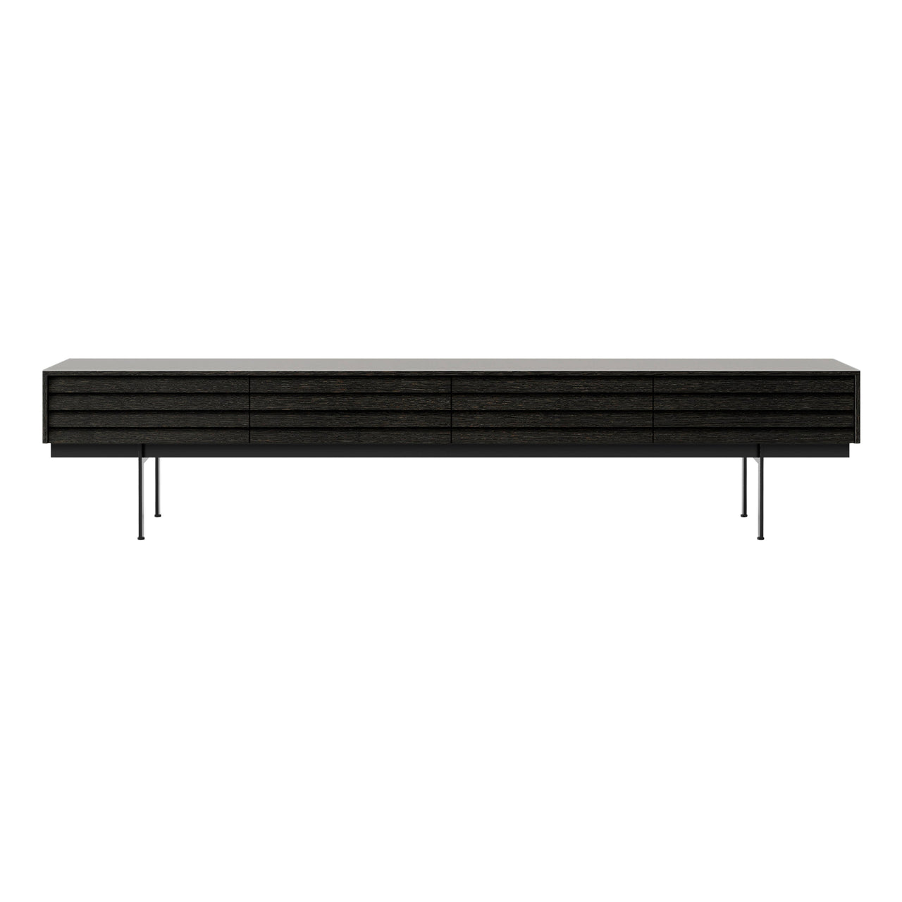 Sussex Slim Sideboard: SSX441 + Dark Grey Stained Oak + Black + Composition 3