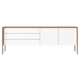 Tactile Sideboard: TAC216 + White Texturised Lacquered + Super-Matt Walnut