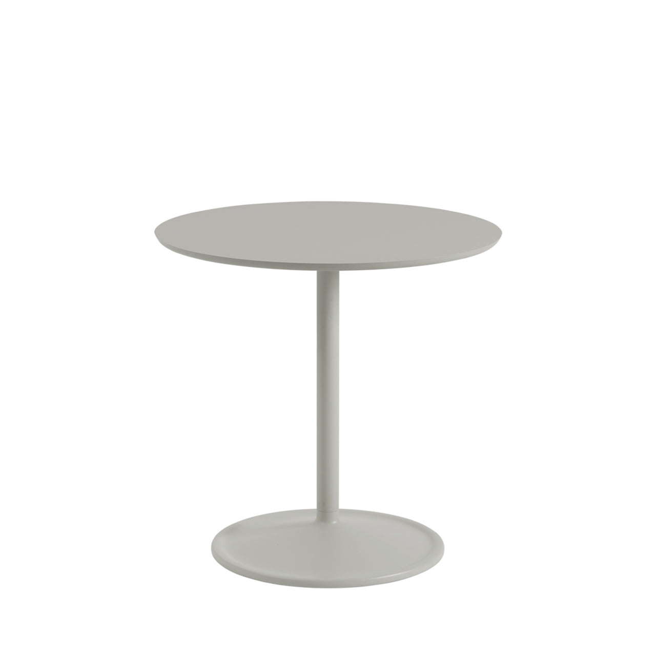 Soft Cafe Table: Round + Low +  Grey Linoleum + Grey