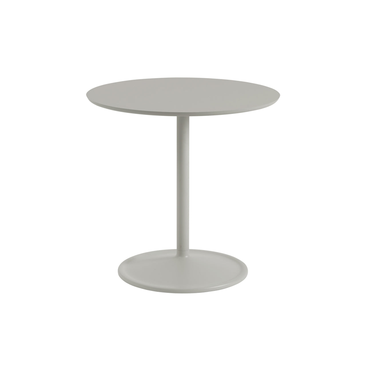 Soft Cafe Table: Round + Low + Grey Linoleum + Grey