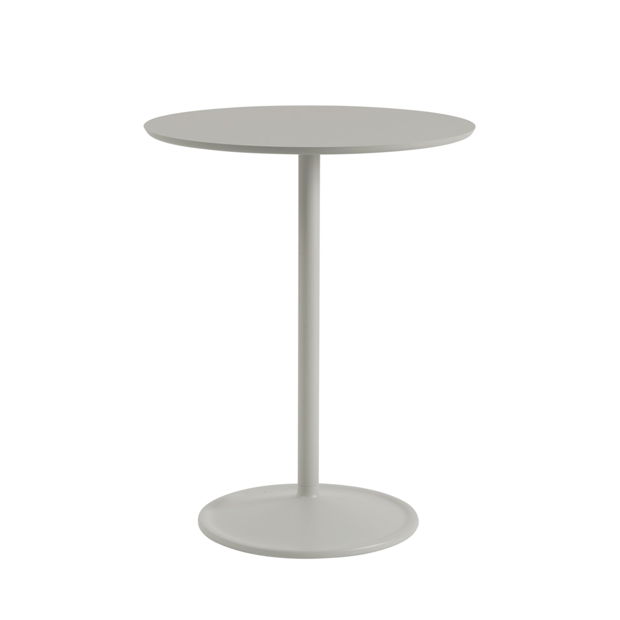 Soft Cafe Table: Round + Medium + Grey Linoleum + Grey