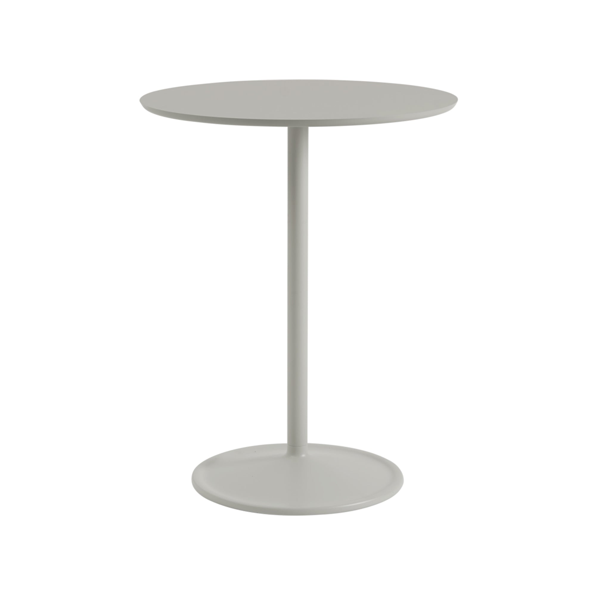 Soft Cafe Table: Round + Medium + Grey Linoleum + Grey